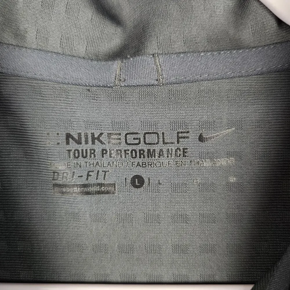 Nike Golf Tour Performance Polo Shirt Mens Large Gray Dri-FIT Lightweight Golf